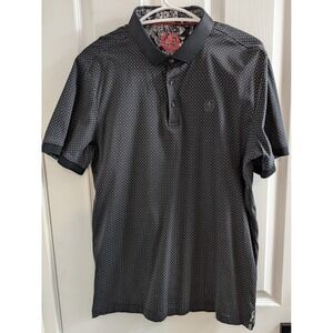 Au Noir Polo Shirt Black w/ Red Accents Men's US Medium